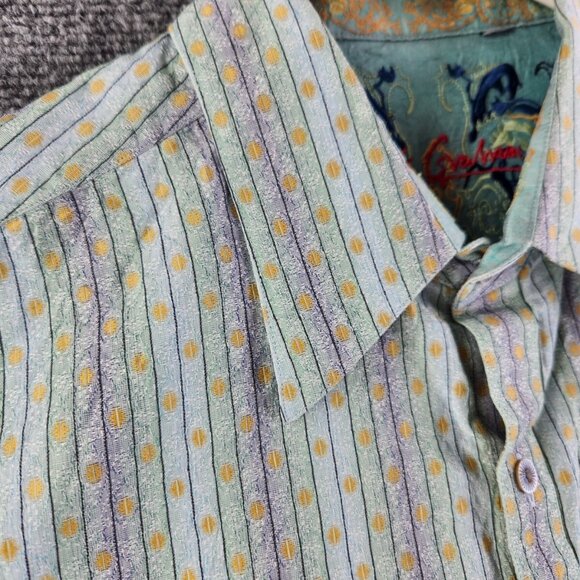 Robert Graham Men Multicolor Striped Geometric Long Sleeve Button Up Shirt ~Med - Picture 4 of 16